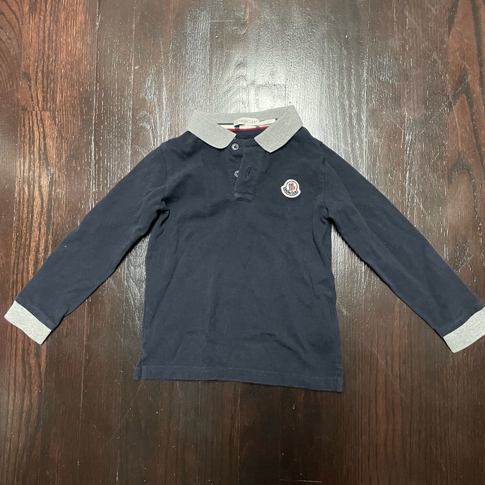 Moncler Little boys navy long sleeve polo size 4
